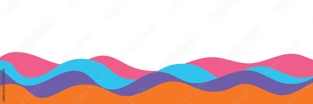 Fototapeta premium Hand drawn wave. Colourful abstract background. Banner. Vector illustration