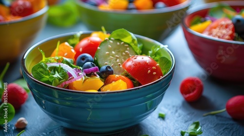 Colorful ceramic salad bowl s photoproduct photo