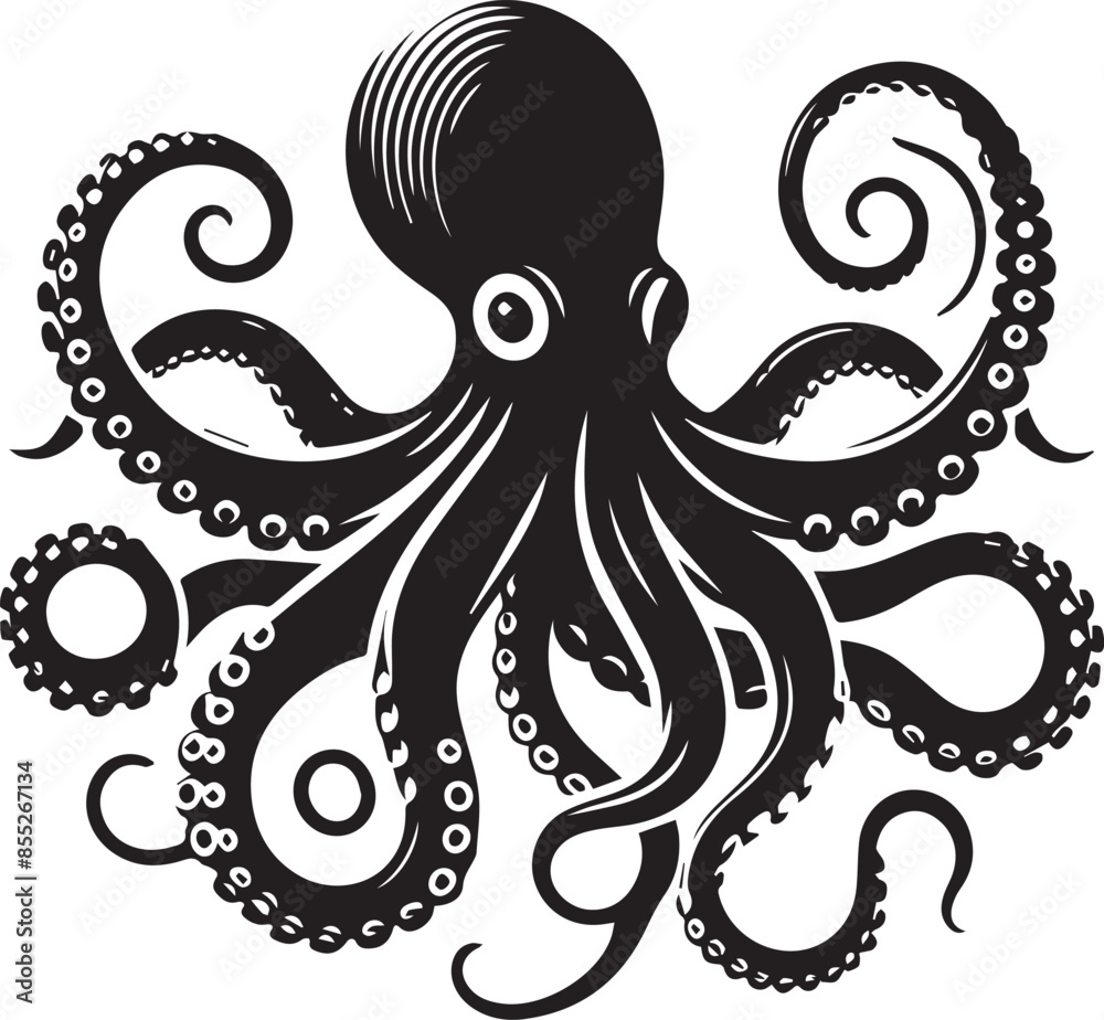 Octopus design silhouette vector art work JPGE & EPS file Octopus design silhouette vector art work JPGE & EPS file