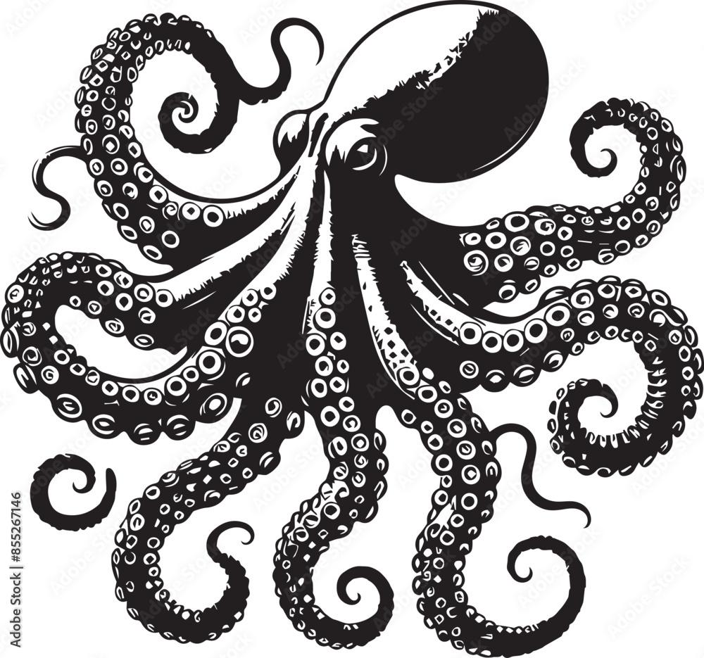 Octopus design silhouette vector art work JPGE & EPS file Octopus design silhouette vector art work JPGE & EPS file