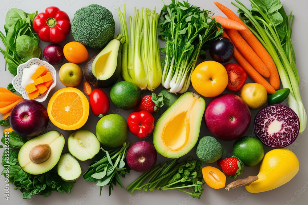 Fruits and Vegetables - Healthy Cooking with Fresh Ingredients. Fruits and Vegetables - Healthy Cooking with Fresh Ingredients.