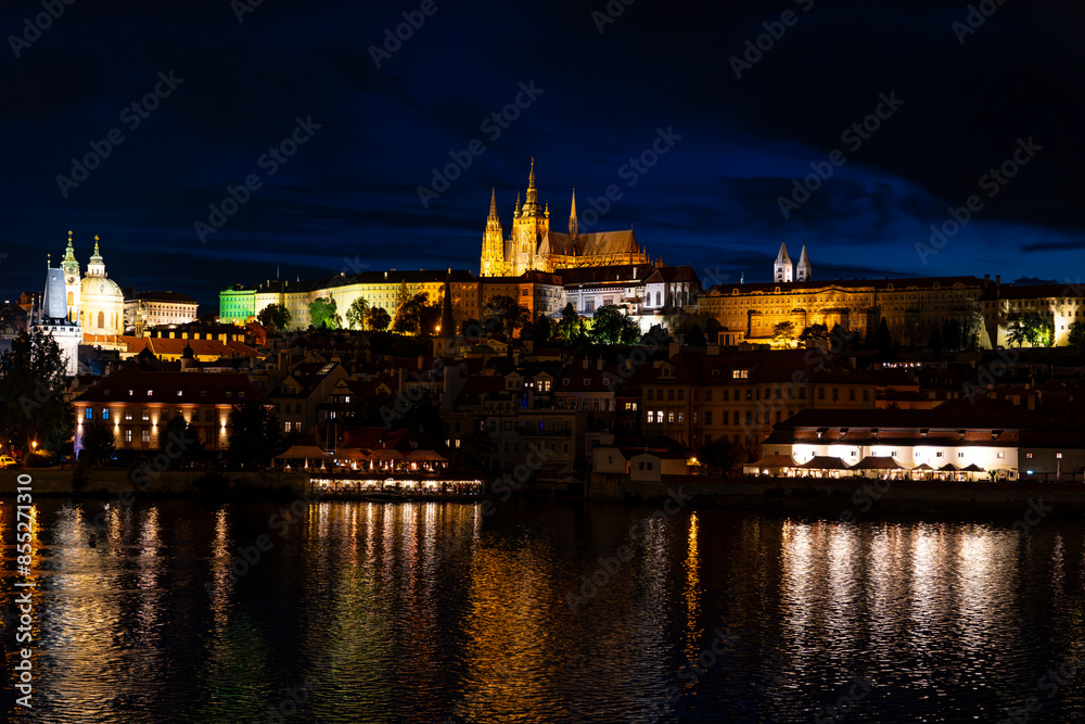 Landscape of Prague city at sunset Landscape of Prague city at sunset