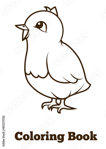 Coloring book chicken cartoon educational PNG illustration
