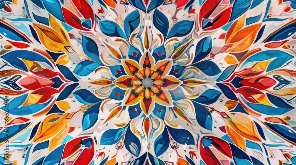 Kaleidoscopic patterns in vivid color palette Kaleidoscopic patterns in vivid color palette