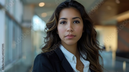 A professional woman dressed in a business suit poses for a photo shoot, ideal for corporate or office use Free Download A professional woman dressed in a business suit poses for a photo shoot, ideal for corporate or office use - GFXLoad