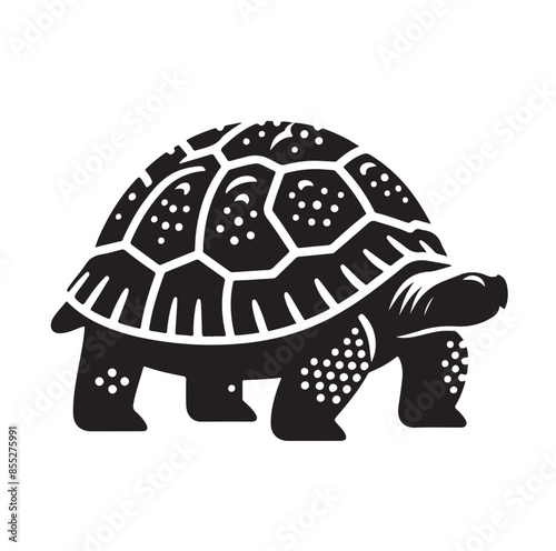 black vector illustration of a tortoise logo icon in silhouette. Perfect for branding, logos, or minimalist designs.
