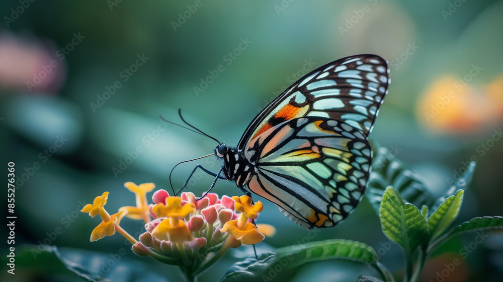 butterfly in beautiful colours on flower . in spring butterfly in beautiful colours on flower . in spring