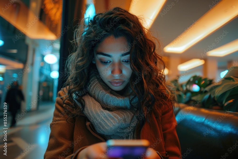 A person examining their mobile device A person examining their mobile device