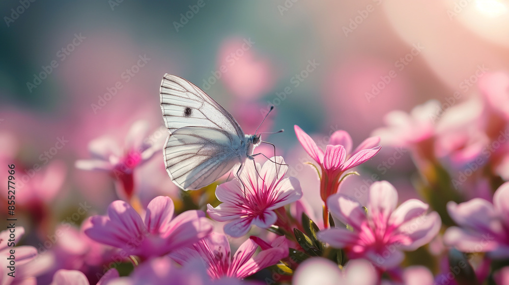 butterfly in beautiful colours on flower . in spring butterfly in beautiful colours on flower . in spring