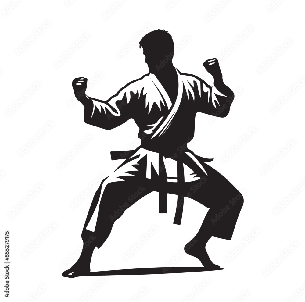 Set of Martial Arts Silhouette Vector Design Set of Martial Arts Silhouette Vector Design