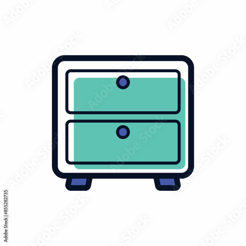 bedside drawer cabinet furniture icon