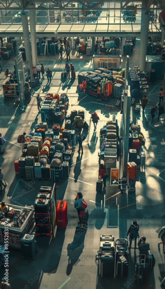 custom made wallpaper toronto digitalBusy Lost and Found Office at Airport with Travelers Searching for Luggage - Ideal for Travel and Airport-themed Projects