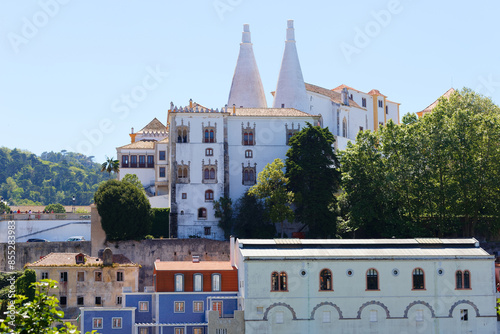 The Sintra National Palace , or Town Palace , near Lisbon, Portugal. The best preserved mediaeval Royal Palace in Portugal .