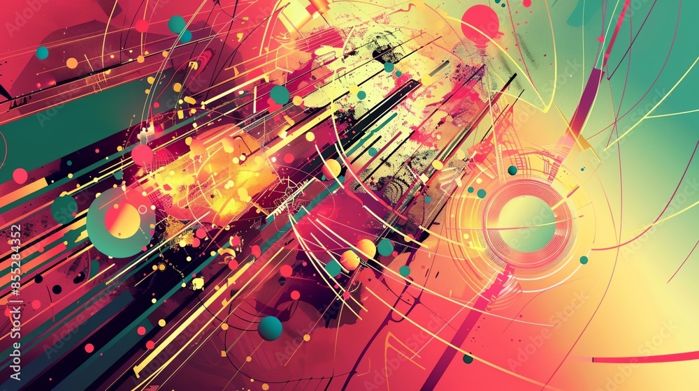 a colorful abstract background with circles and lines a colorful abstract background with circles and lines