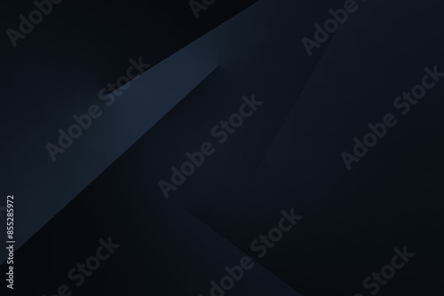 Obraz na płótnie Black dark blue abstract modern background. Geometric shape. Line angle diagonal triangle 3d. Gradient. Light shadow shimmer matte metallic effect. Design. Minimal. w salonie