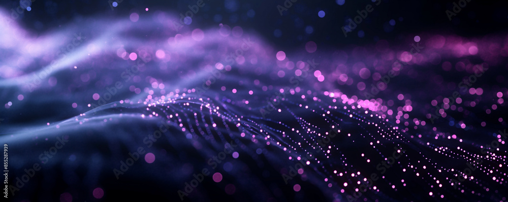 Abstract digital background with glowing lines and dots forming a ...
