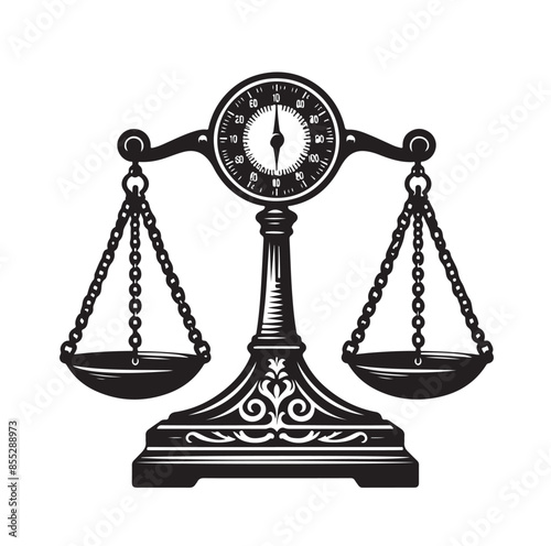 Weight scale silhouette vector art
