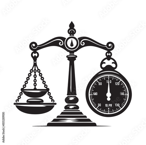 Weight scale silhouette vector art