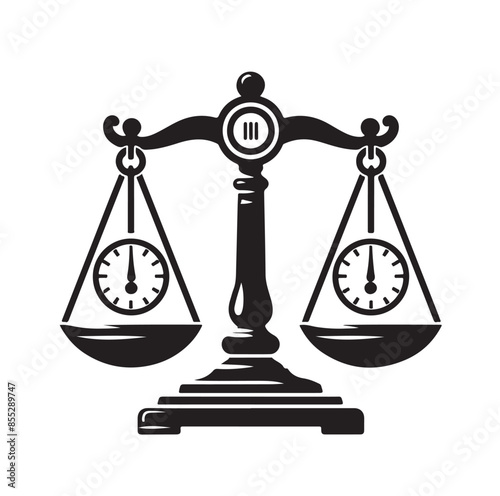 Weight scale silhouette vector art