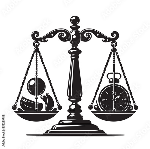 Weight scale silhouette vector art