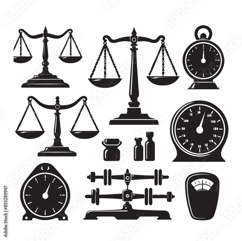 Weight scale silhouette vector art