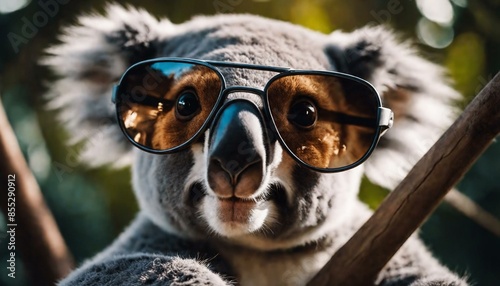 Cute Koala With Sunglasses Smiling At You