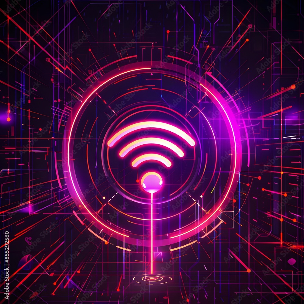 technological purple wifi symbol technological purple wifi symbol