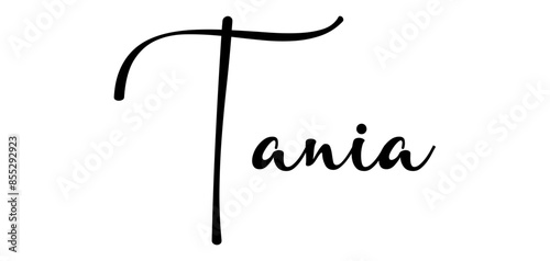 tania - colore nero - parola nome scritta - ideale per websites, presentazioni, biglietti, banners, sweatshirt, stampe, cricut, silhouette, sublimazioni, etichette, adesivi