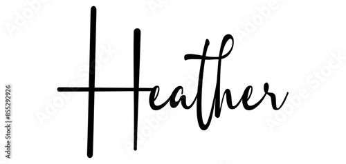 Heather - colore nero - parola nome scritta - ideale per websites, presentazioni, biglietti, banners, sweatshirt, stampe, cricut, silhouette, sublimazioni, etichette, adesivi