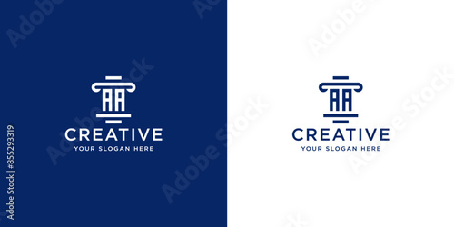 letter AA law firm logo design simple