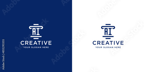 letter AI law firm logo design simple