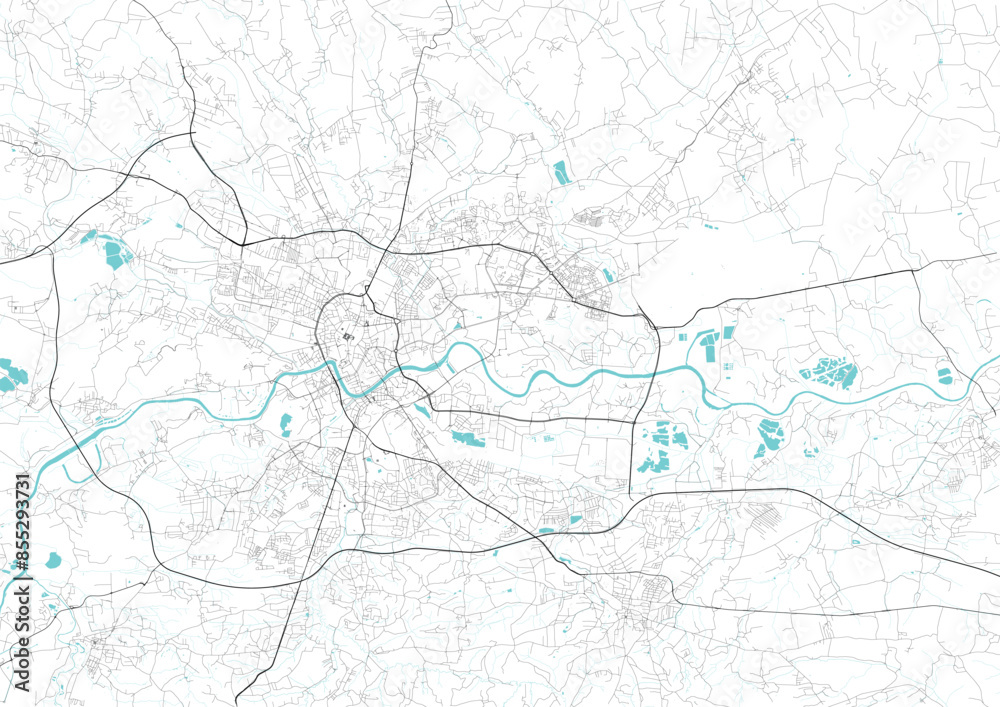 Street map art of Krakow city in Poland. Road map of Krakow. Black and white (blue) illustration of Krakow streets. European city Printable poster. Street map art of Krakow city in Poland. Road map of Krakow. Black and white (blue) illustration of Krakow streets. European city Printable poster.
