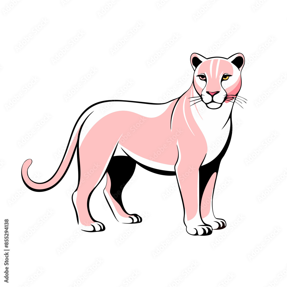 Fototapeta premium sleek and powerful panther vector illustration in transparent format, perfect for designs requiring a bold and majestic animal icon.