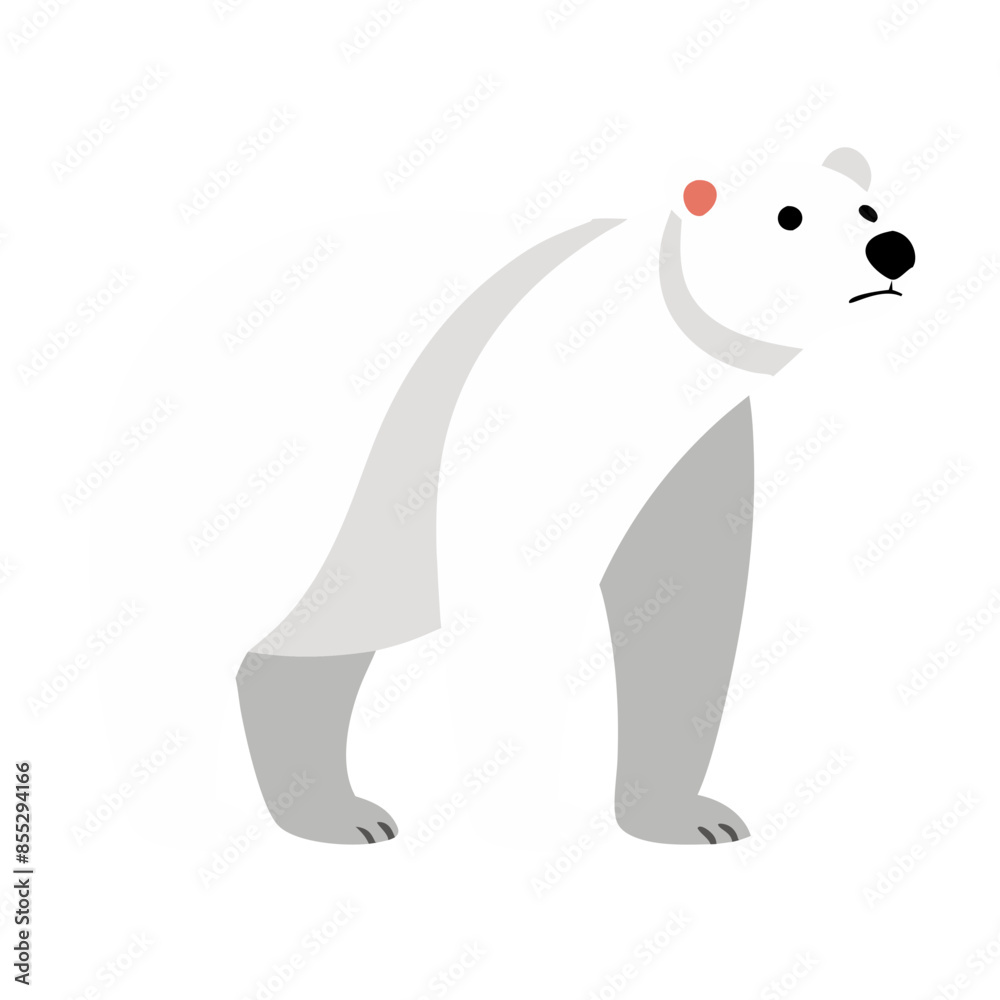 Fototapeta premium minimalist vector illustration of a polar bear standing