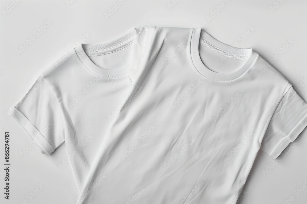 White t-shirts with copy space on gray background White t-shirts with copy space on gray background