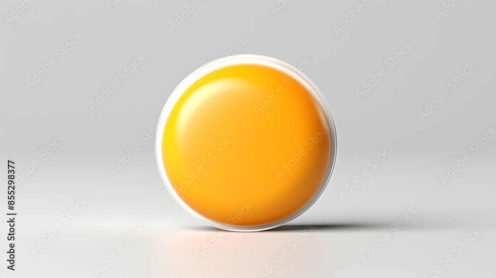 3D rendering of a glossy orange button. Isolated on white background. 3D rendering of a glossy orange button. Isolated on white background.