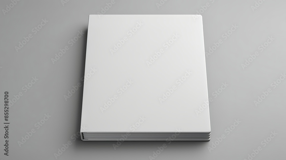 A minimalistically designed book cover with a blank white background. The book is standing upright on a solid grey surface. A minimalistically designed book cover with a blank white background. The book is standing upright on a solid grey surface.