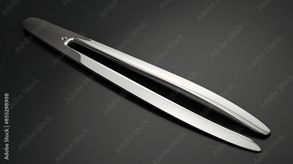 A sleek and stylish pair of metal tongs. The perfect tool for serving food or grilling. A sleek and stylish pair of metal tongs. The perfect tool for serving food or grilling.