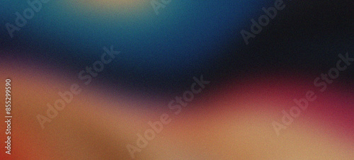 Explore the interplay of black, cobalt, coral pink, and sand in a textured gradient background, forming an abstract wave that captures depth and vibrancy.
