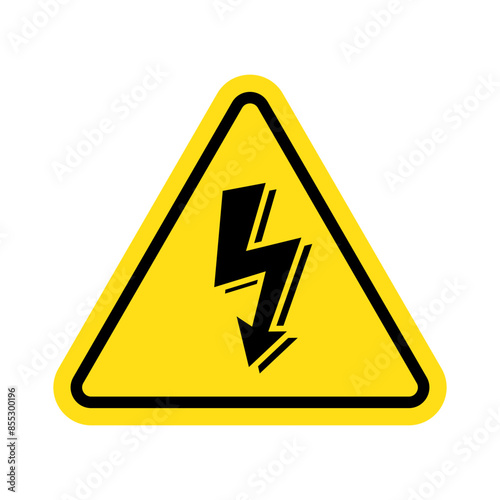 High voltage sign with lightning.