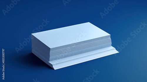 A stack of blank white paper on a blue background. The paper is clean and unwrinkled, and the edges are perfectly aligned.