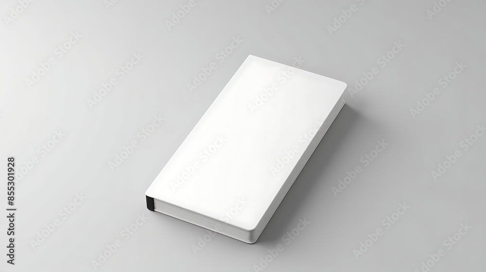 A sleek and minimal mockup of a blank book. The book is shown in a perspective view, with the spine facing the viewer. A sleek and minimal mockup of a blank book. The book is shown in a perspective view, with the spine facing the viewer.