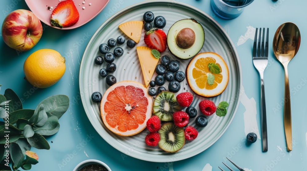 Intermittent Fasting Benefits with Fresh Vegetables and Timely Meals Concept for Health Guide Intermittent Fasting Benefits with Fresh Vegetables and Timely Meals Concept for Health Guide