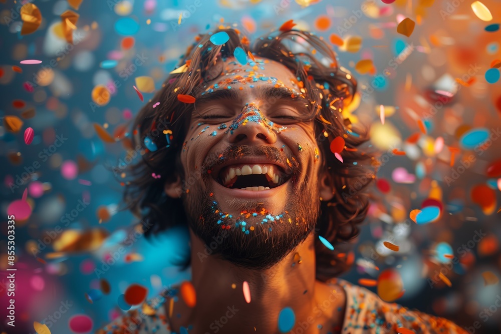 Ecstatic Man Celebrating Victory Ecstatic Man Celebrating Victory