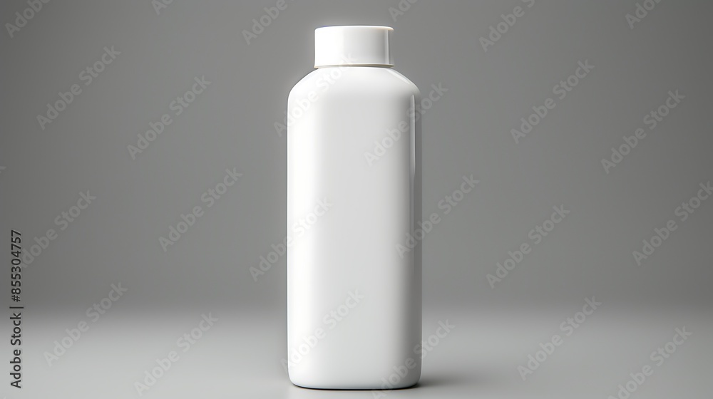 A simple product image of a white plastic bottle with a white cap. The bottle is unlabeled and has a smooth, glossy finish. A simple product image of a white plastic bottle with a white cap. The bottle is unlabeled and has a smooth, glossy finish.