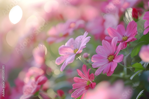 "Romantic Garden Bloom: Lush Flowers in Full Bloom"