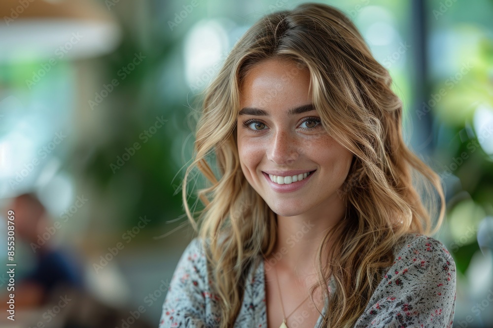 Smiling Woman with Blonde Hair Smiling Woman with Blonde Hair