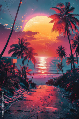 sunset on the beach