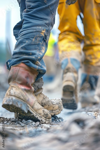 builders at construction site Generative AI