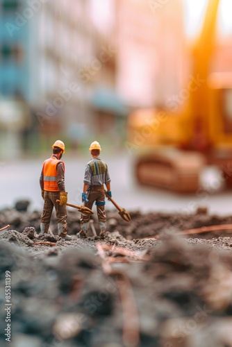 builders at construction site Generative AI